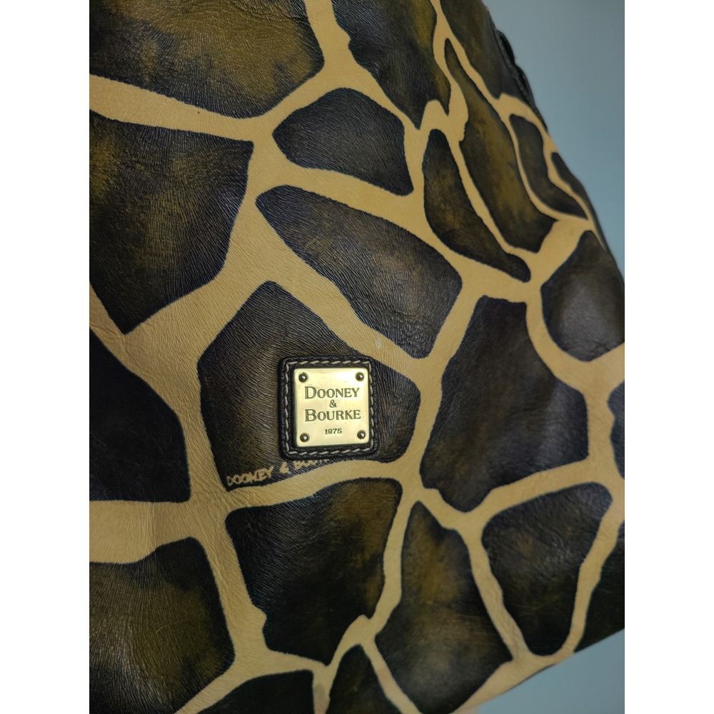Dooney & Bourke Giraffe Print Leather Hobo Shoulder Purse Wallet Set Y2K - Picture 7 of 11